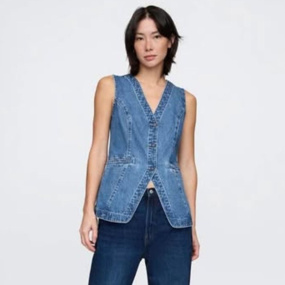 Gap longline denim vest